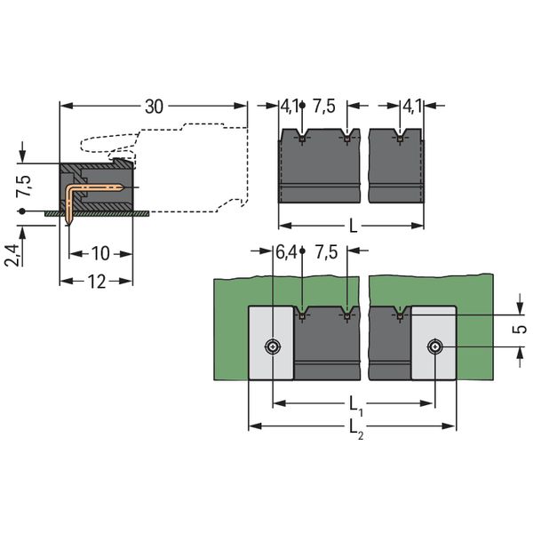 THR male header 1.0 x 1.0 mm solder pin angled black image 4