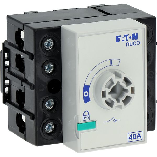 Switch-disconnector, DCM, 40 A, 4 pole, With black rotary handle and drive shaft, Vertical connection image 20