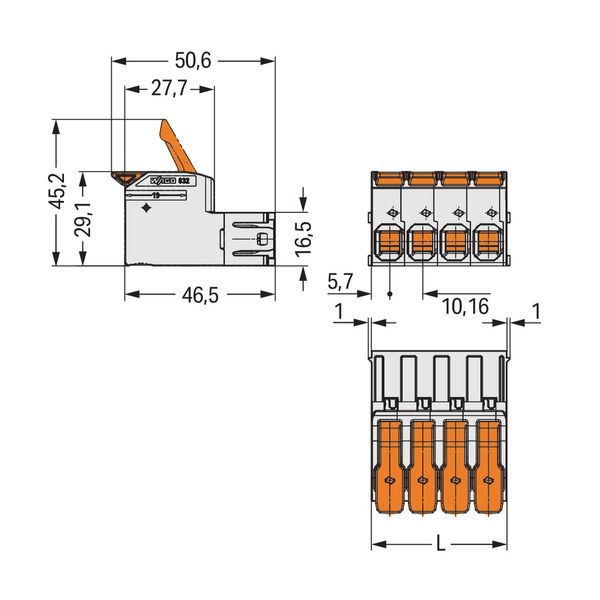 832-1202 1-conductor male connector; lever; Push-in CAGE CLAMP® image 5