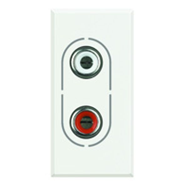 Double RCA audio socket Axolute white image 1