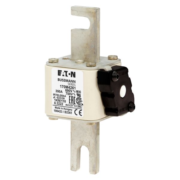 Fuse-link, high speed, 350 A, AC 690 V, DIN 1, 53 x 69 x 138 mm, aR, DIN, IEC, single indicator image 7