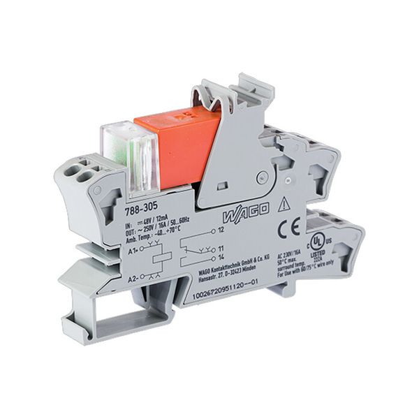 Relay module Nominal input voltage: 48 VDC 1 changeover contact gray image 2