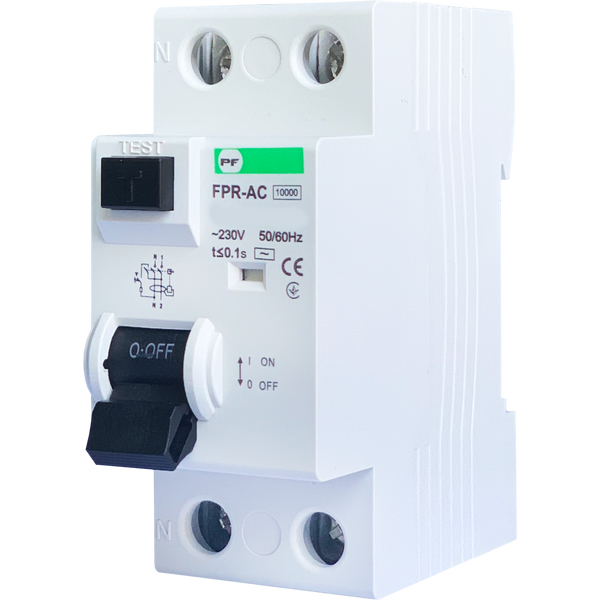 Residual current circuit breaker FPR1-63 (FPR-AC) 2P 16A 0,03A AC-type ECO image 1