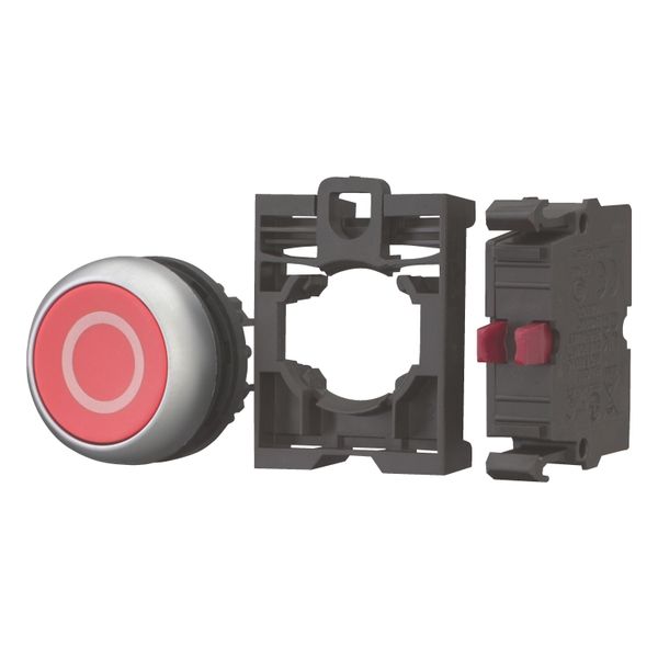 Pushbutton, RMQ-Titan, flush, momentary, 1 NC, red, inscribed, Blister pack for hanging image 4