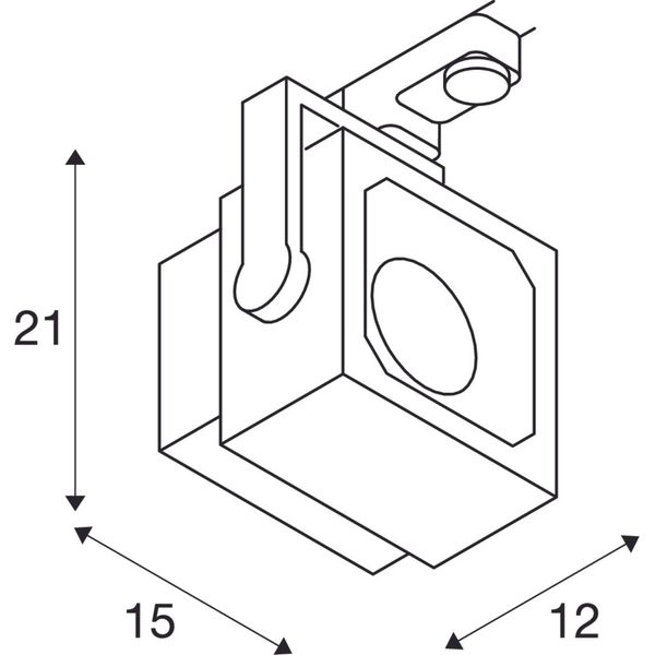 EURO CUBE Spot, 4000K, CRI90, 60ø, incl. 3P.-Adapter, black image 2