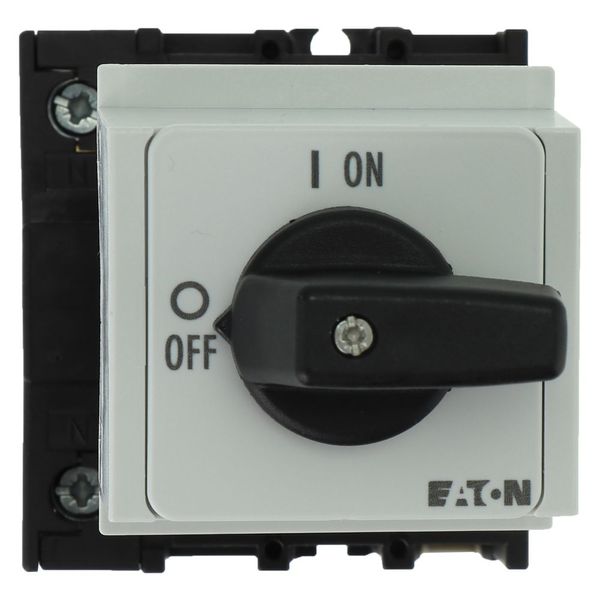 On-Off switch, P1, 40 A, service distribution board mounting, 3 pole + N, with black thumb grip and front plate image 6