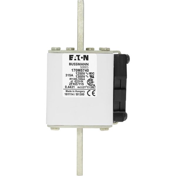 Fuse-link, high speed, 315 A, AC 1250 V, size 2, 61 x 77 x 160 mm, aR, IEC, UL, single indicator image 9