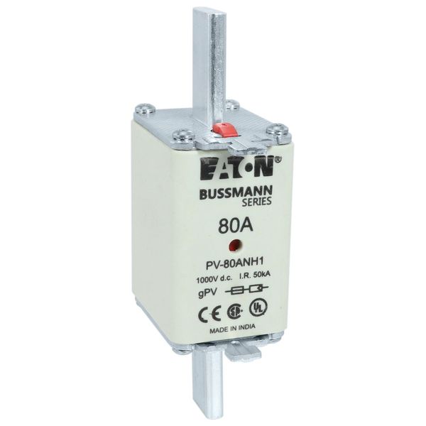 Fuse-link, high speed, 80 A, DC 1000 V, NH1, gPV, UL PV, UL, IEC, dual indicator image 11