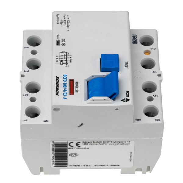 Residual current circuit breaker, 100A, 4-p, 300mA, type A image 3