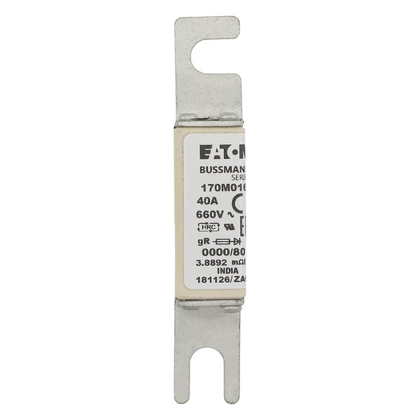 Fuse-link, high speed, 40 A, AC 660 V, size 0000, 18 x 19 x 100 mm, gR, UL, visual indicator image 21