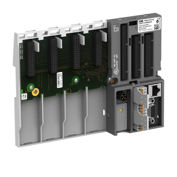 Terminal base. For AC500 V2. 4 slots for communication module. Ethernet interface. 2 serial interfaces RS232/RS485 (TB541-ETH) image 1