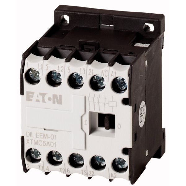 Contactor, 415 V 50 Hz, 480 V 60 Hz, 3 pole, 380 V 400 V, 3 kW, Contacts N/C = Normally closed= 1 NC, Screw terminals, AC operation image 1