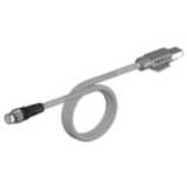 Ethernet Cat.5 cable, PVC, M12 straight plug / RJ45 plug, 0.3 m image 2