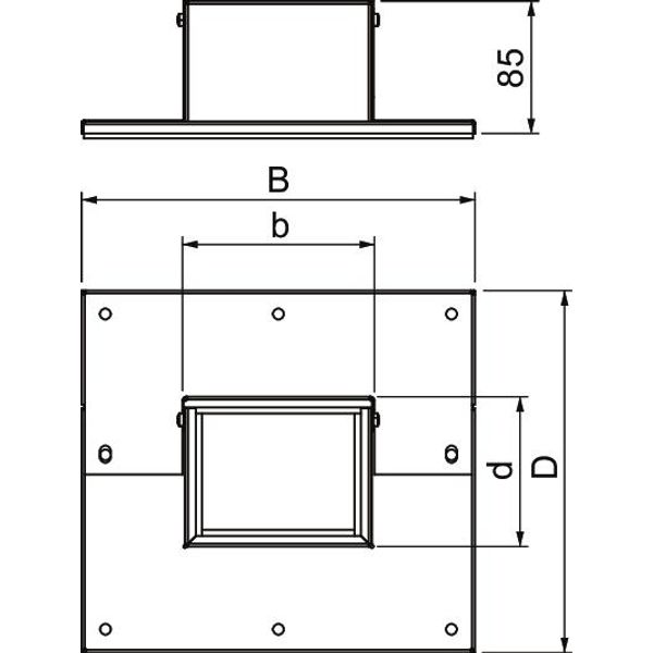 PLM WC 0810 RW Wall connection collar 3- and 4-sided 85x253x233 image 2