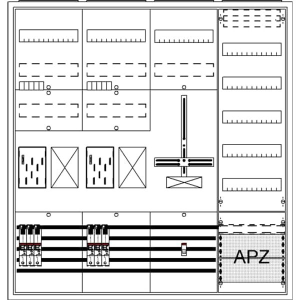 BA47BH5 Meter board, Field width: 4, Rows: 57, 1100 mm x 1050 mm x 215 mm, Isolated (Class II), IP31 image 17