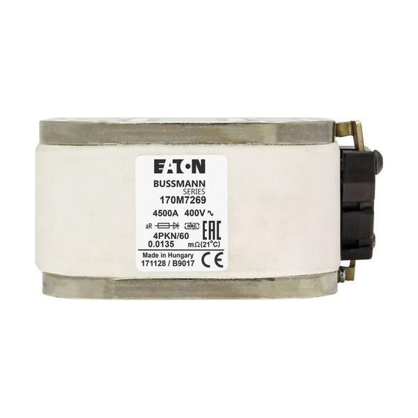 Fuse-link, high speed, 4500 A, AC 400 V, size 4, 120 x 105 x 59 mm, aR, IEC, single indicator image 10