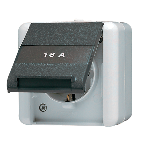 SCHUKO® socket with hinged lid and insc. 820KINAW image 3