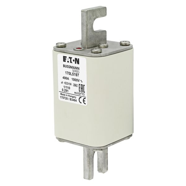 Fuse-link, high speed, 400 A, AC 1000 V, Size 1, 51 x 51 x 141 mm, aR, DIN, IEC, single indicator image 7