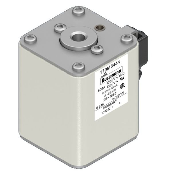 Fuse-link, high speed, 500 A, AC 1250 V, size 2, 61 x 77 x 81 mm, aR, IEC, UL, single indicator image 3