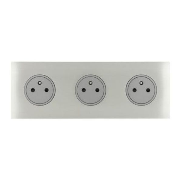 Art d'Arnould universe Epure triple socket 2P+E 16A 250V - brushed steel image 1