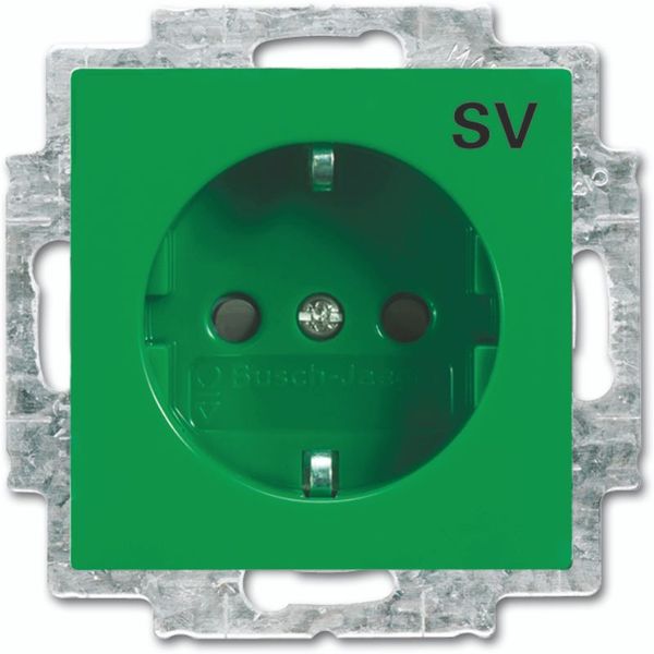 20 EUCB-13-914-10 CoverPlates (partly incl. Insert) Busch-balance® SI Green, RAL 6032 image 1