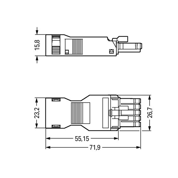 Socket with strain relief housing 5-pole black image 5