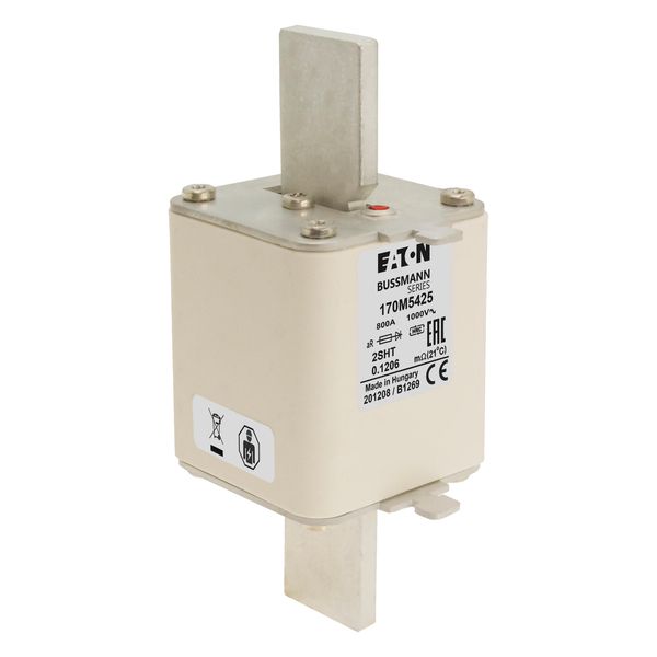 Fuse-link, high speed, 800 A, AC 1000 V, size 2, 59 x 59 x 150 mm, aR, IEC, single indicator image 11