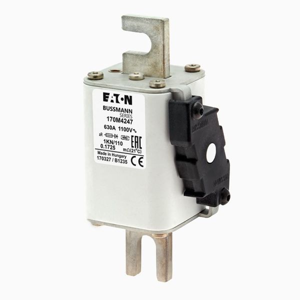 Fuse-link, high speed, 630 A, AC 1100 V, size 1, 53 x 69 x 138 mm, aR, DIN, IEC, single indicator image 3