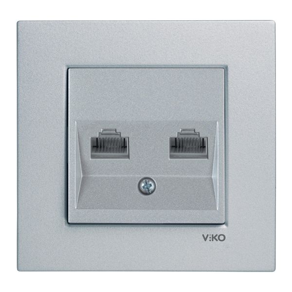 Novella-Trenda Silver Data+Numerical Phone Socket (CAT6+CAT3) image 1