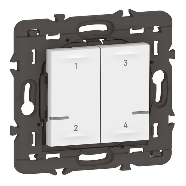 Wireless control for adding 4 scenarios for connected installation Mosaic with Netatmo - white without plate image 1