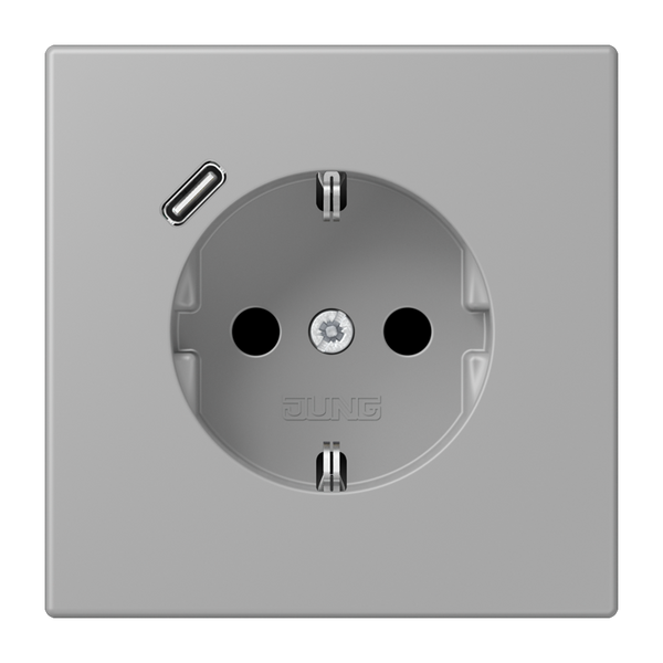 SCHUKO socket with USB type C LC32012 LC1520-18C204 image 1