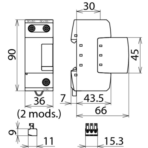 DEHNsecure M coordinated type 1 lightn. current arrester for d.c. circ image 2