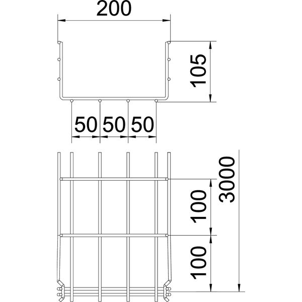 GRM 105 200 A2 Mesh cable tray GRM  105x200x3000 image 2