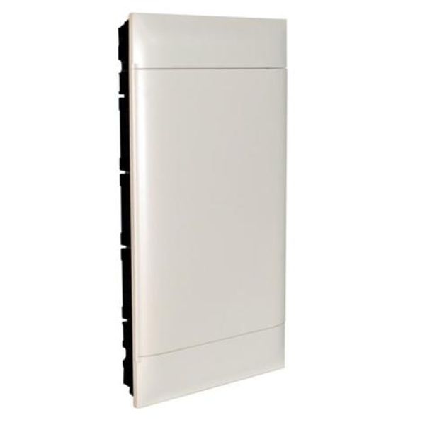 3X12 module recessed box - White door - Earth terminal block - Dry wall image 1