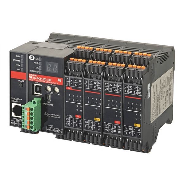 Safety network controller, 40 x PNP inputs, 8x PNP outputs, 8x test ou image 2