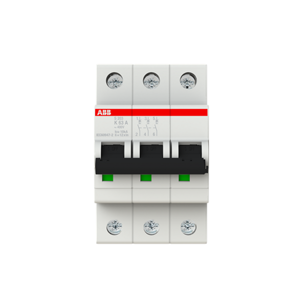 S203-K63 Miniature Circuit Breaker - 3P - K - 63 A image 1