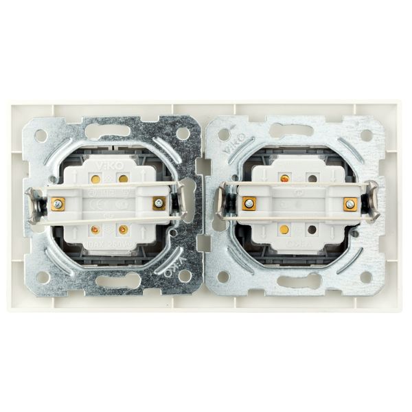 Set on/off switch, series switch with 2gang frame, white image 2