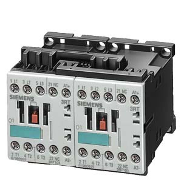 Reversing contactor assembly AC-3, 4 kW/400 V, 3-pole Size S00, Screw terminal 48 V AC, 50/60 Hz Electrical and mechanical  3RA1316-8XB30-1AH0 image 1