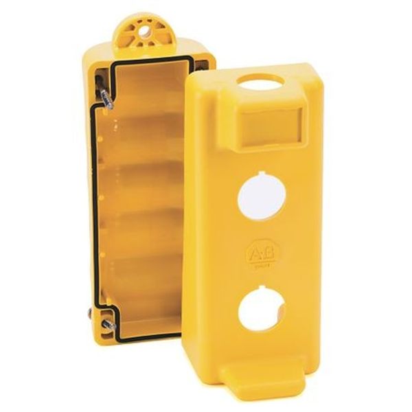 Allen-Bradley, 800F-P45, 800F Pendant Station, 1 Hole Face/1 Hole Bottom, Yellow image 1