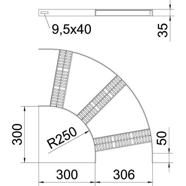 SLZB L 90 300 FT 90° bend with Z-rung B306mm image 2