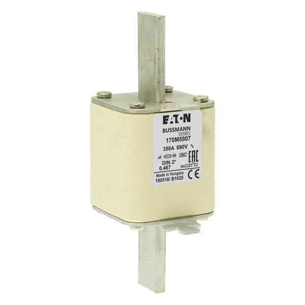 Fuse-link, high speed, 350 A, AC 690 V, compact DIN 2, 55 x 71 x 150 mm, aR, DIN, IEC, single indicator image 16