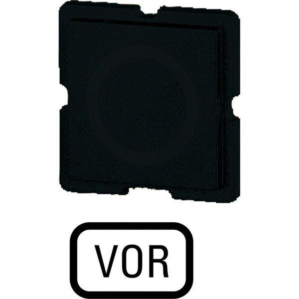 Button plate for push-button, Inscription: VOR, 25 x 25 image 3