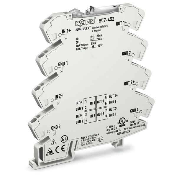 Passive isolator, 2-channel Current input signal 2 x current output si image 1