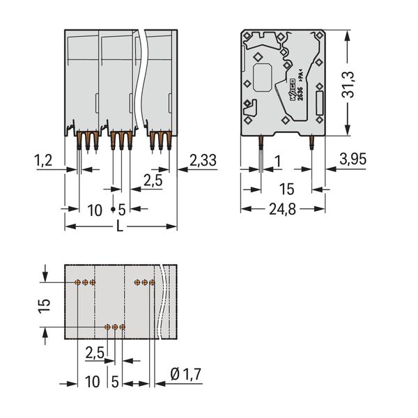 PCB terminal block 16 mm² Pin spacing 10 mm green-yellow image 1