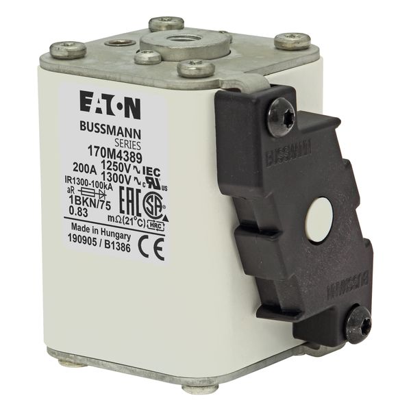 Fuse-link, high speed, 200 A, AC 1250 V, size 1, 53 x 69 x 74 mm, aR, IEC, UL, single indicator image 5