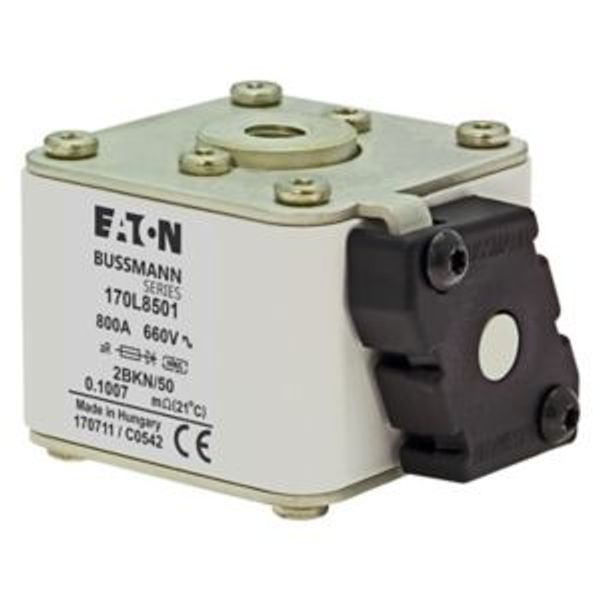 Fuse-link, high speed, 800 A, AC 660 V, Size 2, 59 x 77 x 50 mm, aR, IEC, single indicator image 7