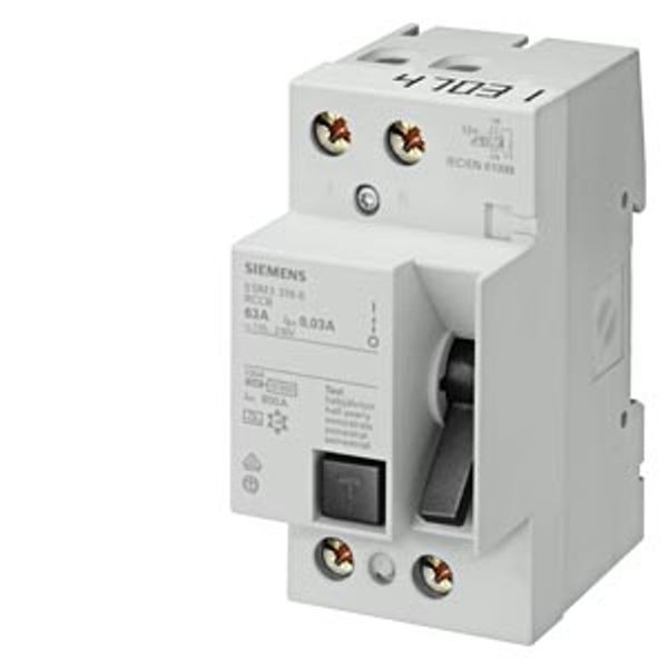 Residual current operated circuit breaker, 2-pole, type AC, In: 100 image 1