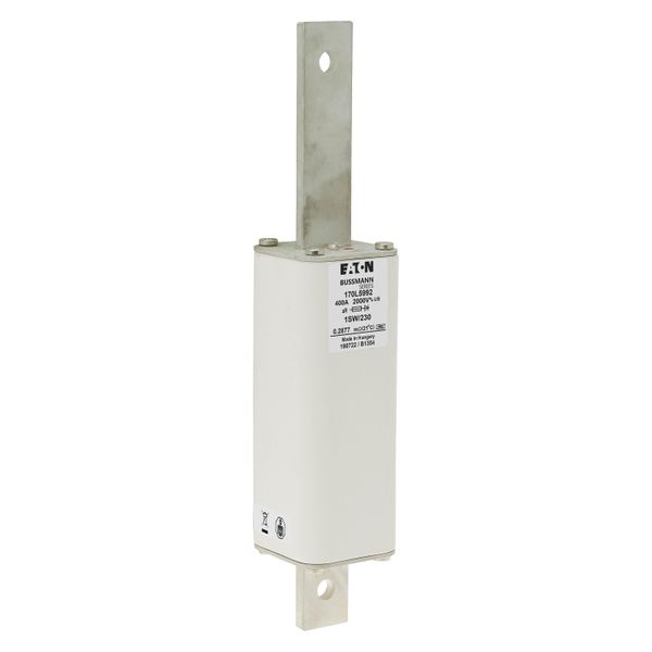 Fuse-link, high speed, 400 A, AC 2000 V, Size 1, 51 x 51 x 264 mm, aR, IEC, single indicator, centre bolted image 16