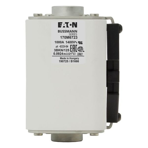 Fuse-link, high speed, 1000 A, AC 1400 V, size 3, 76 x 92 x 125 mm, aR, IEC, single indicator image 6