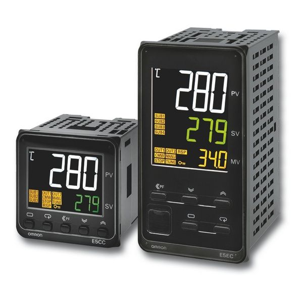 Temp. controller, PRO, 1/8 DIN (96x48mm),1 x 12 VDC pulse OUT,4 AUX,24 image 1